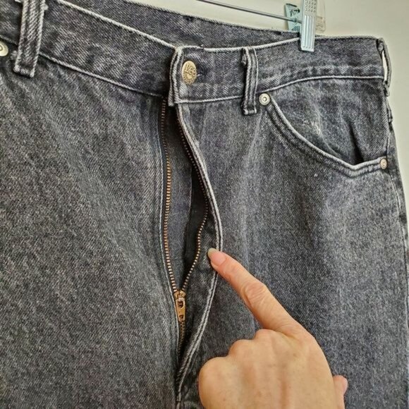 Vintage Lee stone washed black jeans high rise - Picture 5 of 12